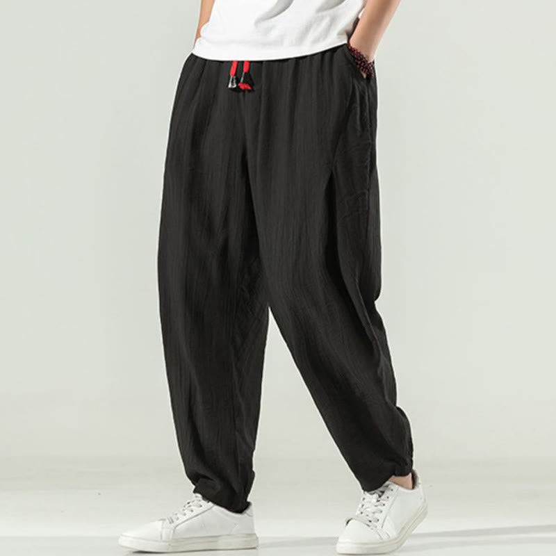 Pantalon sarouel en coton avec cordon de serrage et poches pour homme Motif Buddha Stones - image 19