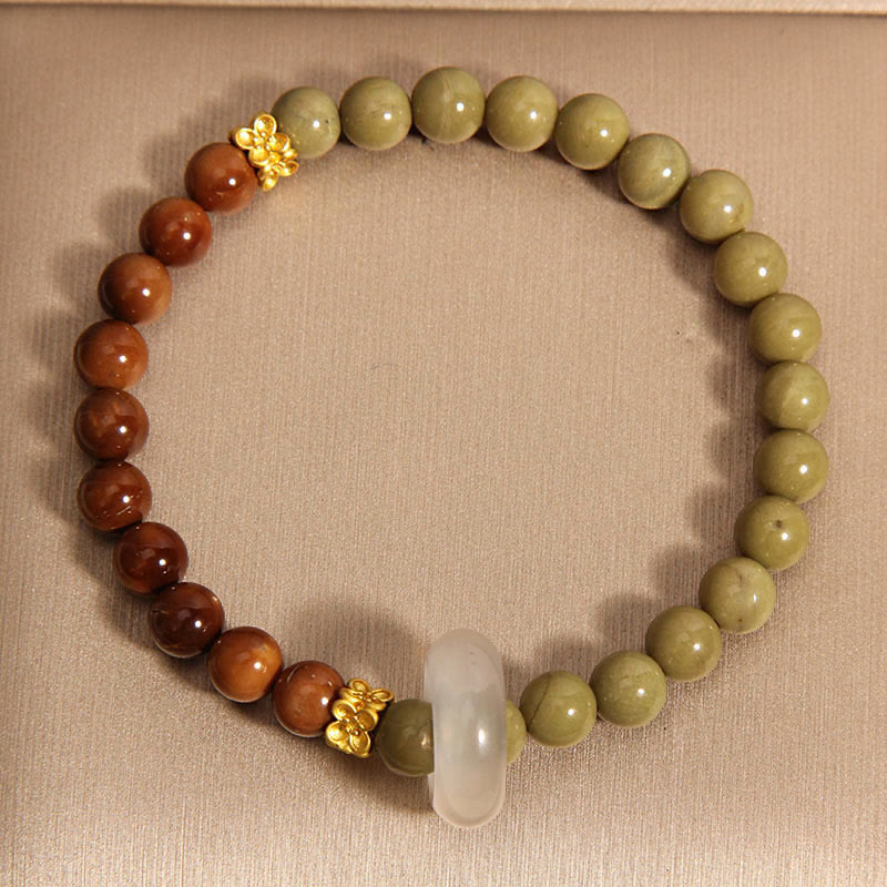 Bracelet d'encouragement en graines de Kuka en agate naturelle d'Alashan de Buddha Stones