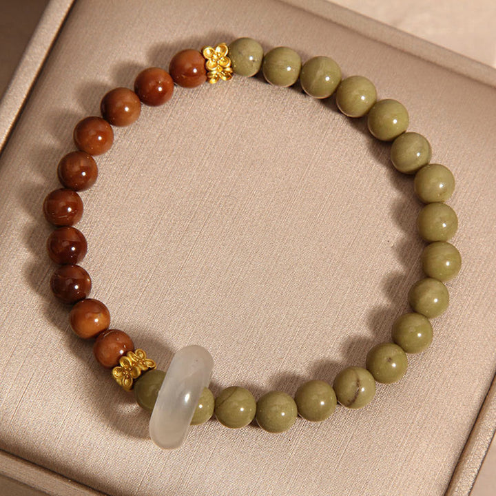 Bracelet d'encouragement en graines de Kuka en agate naturelle d'Alashan de Buddha Stones