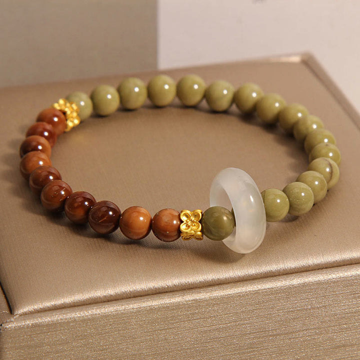 Bracelet d'encouragement en graines de Kuka en agate naturelle d'Alashan de Buddha Stones