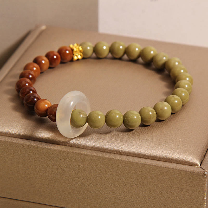 Bracelet d'encouragement en graines de Kuka en agate naturelle d'Alashan de Buddha Stones