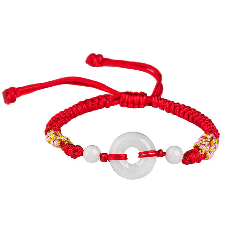 Bracelet en fil rouge Buddha Stones Jade Luck Abundance