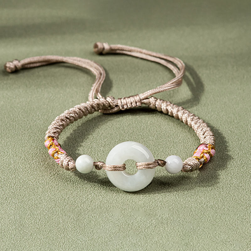 Bracelet en fil rouge Buddha Stones Jade Luck Abundance