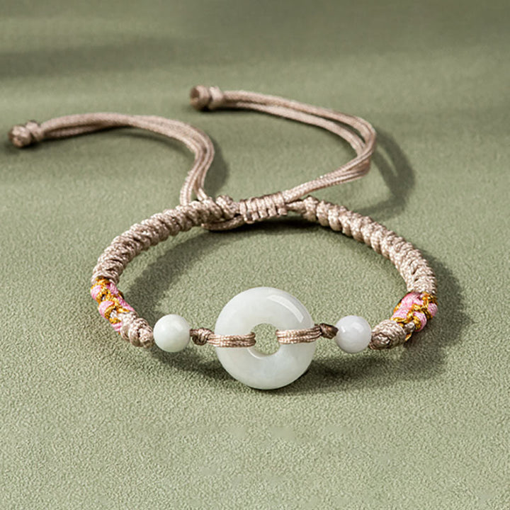 Bracelet en fil rouge Buddha Stones Jade Luck Abundance