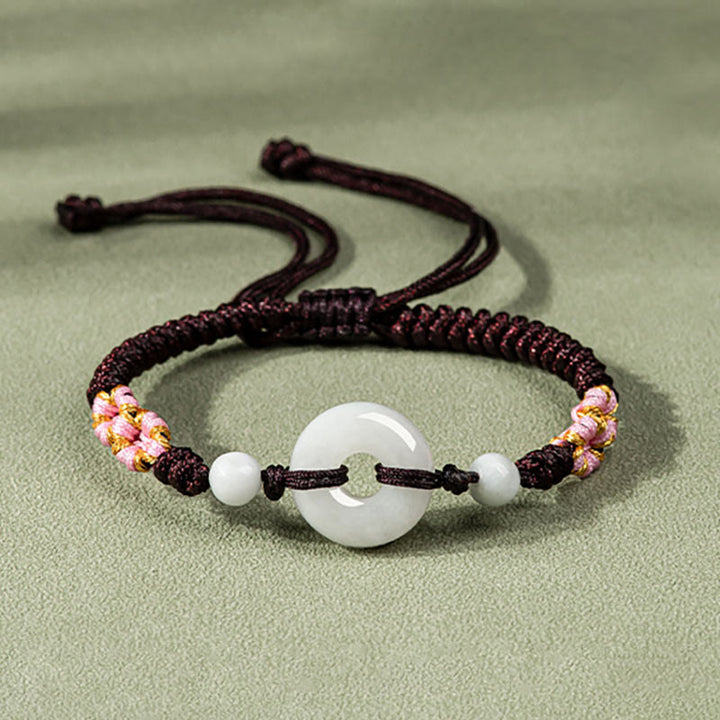 Bracelet en fil rouge Buddha Stones Jade Luck Abundance