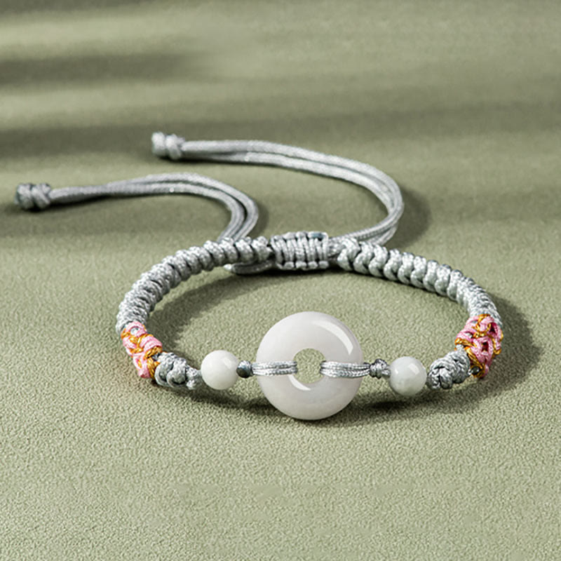 Bracelet en fil rouge Buddha Stones Jade Luck Abundance