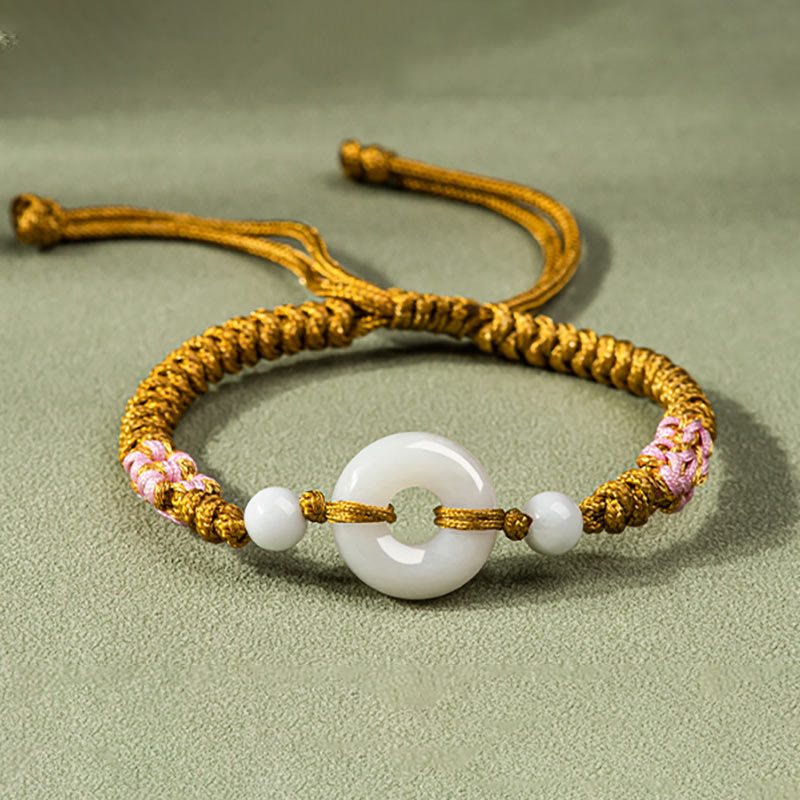 Bracelet en fil rouge Buddha Stones Jade Luck Abundance