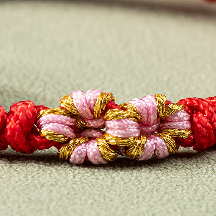 Bracelet en fil rouge Buddha Stones Jade Luck Abundance