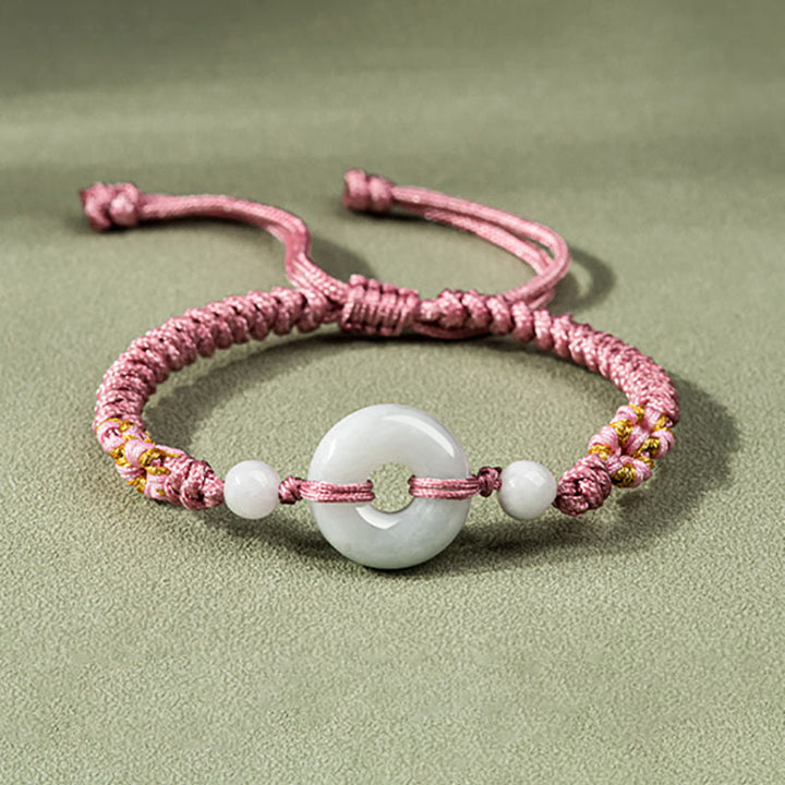 Bracelet en fil rouge Buddha Stones Jade Luck Abundance