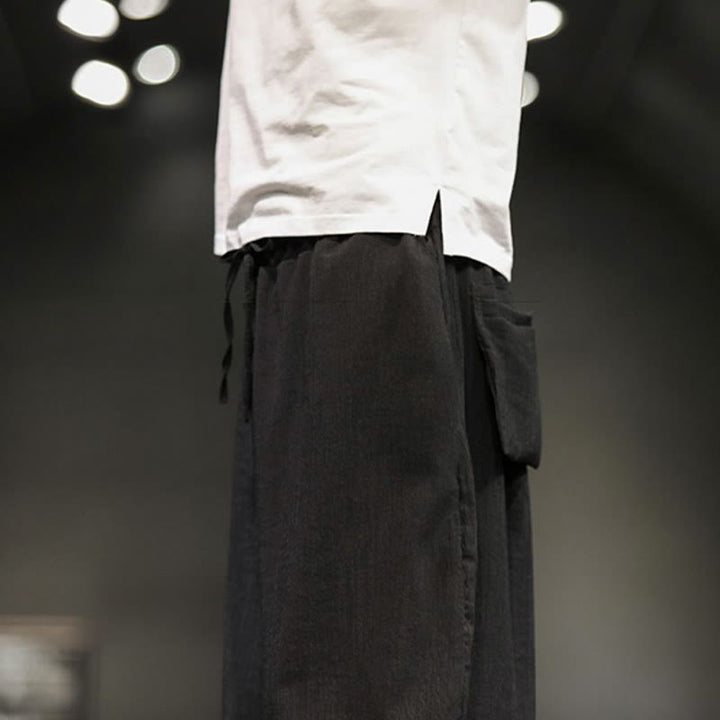 Pantalon court d'été en coton et lin pour homme avec poches Buddha Stones - image 33