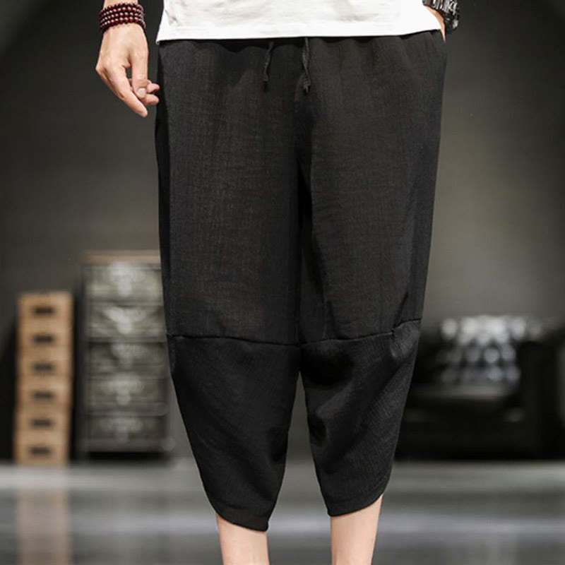 Pantalon court d'été en coton et lin pour homme avec poches Buddha Stones - image 31