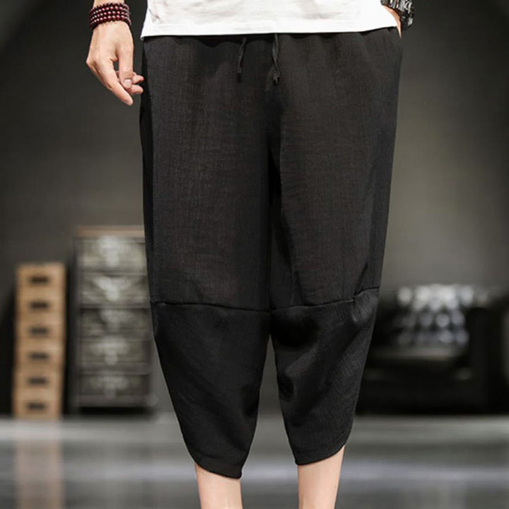Pantalon court d'été en coton et lin pour homme avec poches Buddha Stones - image 31