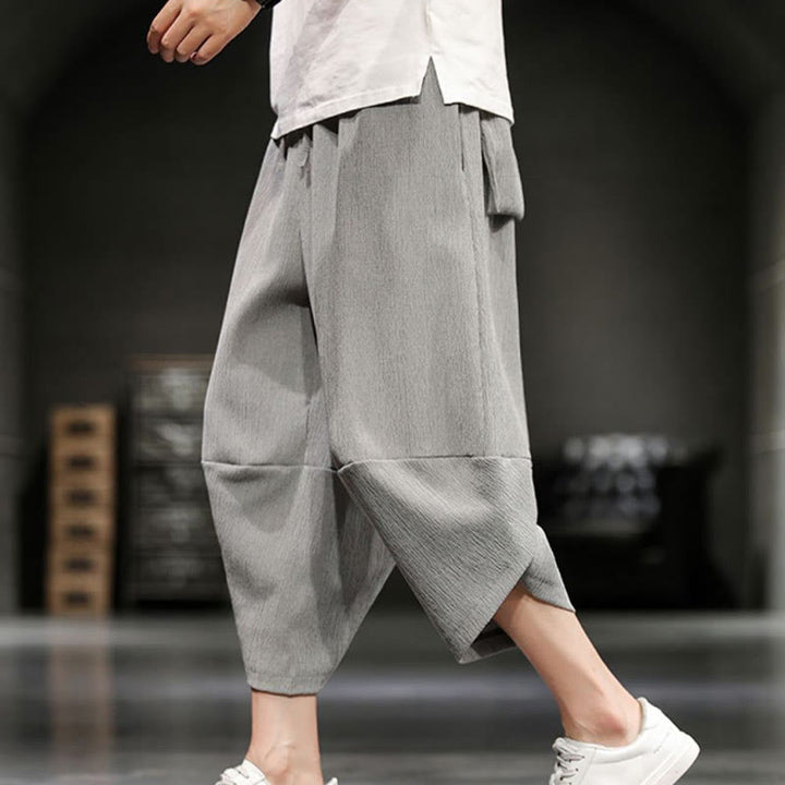 Pantalon court d'été en coton et lin pour homme avec poches Buddha Stones - image 7
