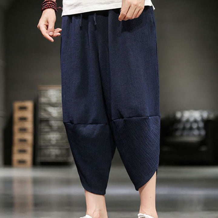 Pantalon court d'été en coton et lin pour homme avec poches Buddha Stones - image 22