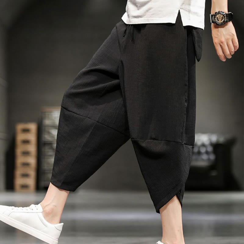 Pantalon court d'été en coton et lin pour homme avec poches Buddha Stones - image 32