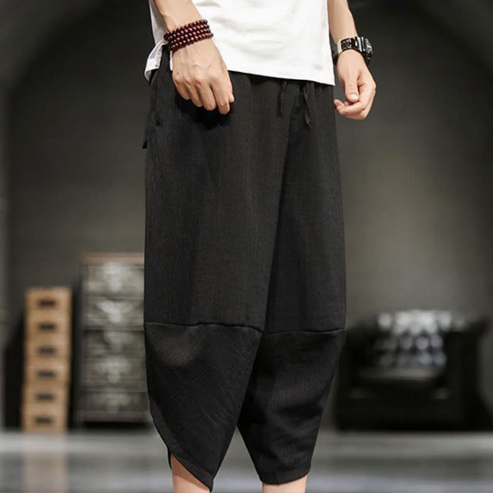 Pantalon court d'été en coton et lin pour homme avec poches Buddha Stones - image 26