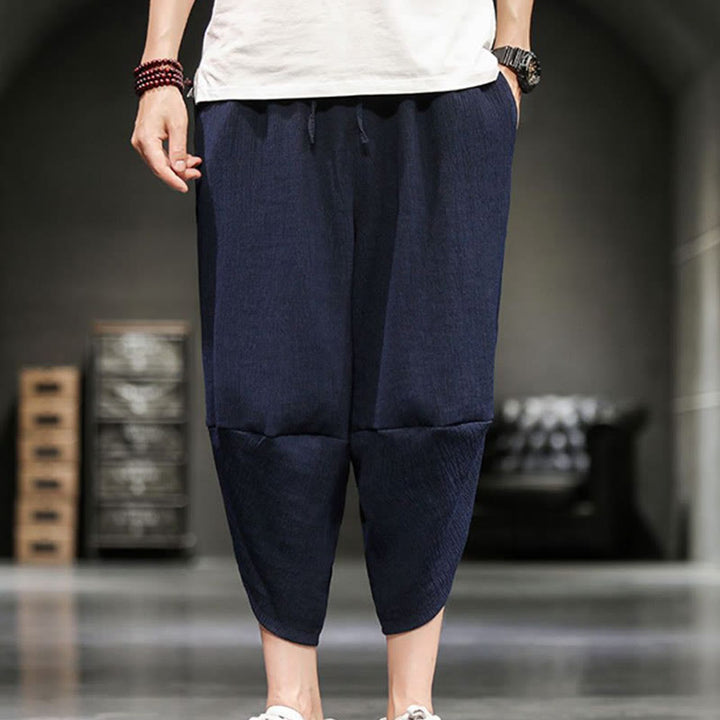 Pantalon court d'été en coton et lin pour homme avec poches Buddha Stones - image 18
