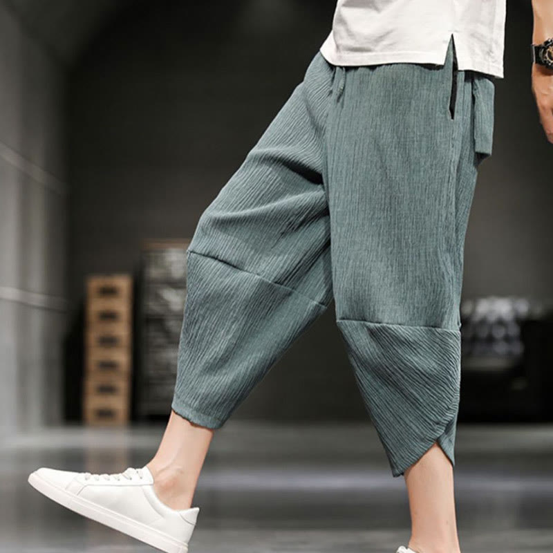 Pantalon court d'été en coton et lin pour homme avec poches Buddha Stones - image 15