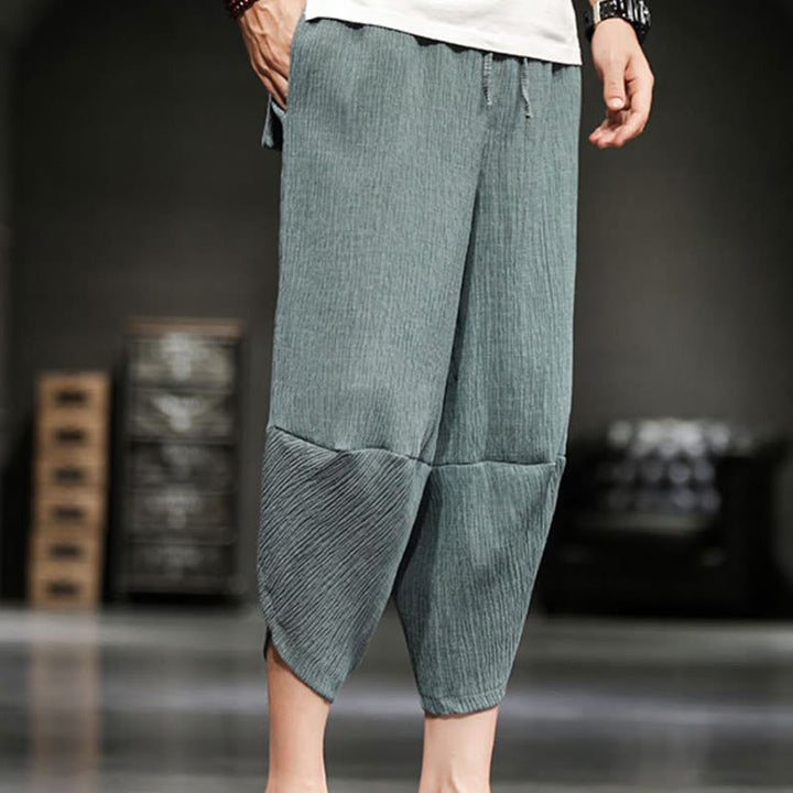 Pantalon court d'été en coton et lin pour homme avec poches Buddha Stones - image 11