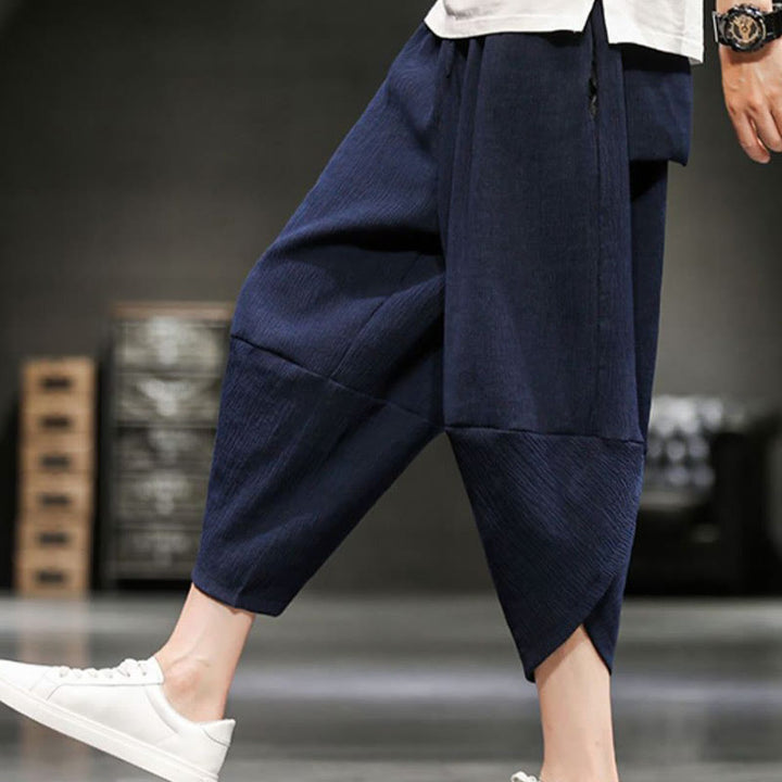 Pantalon court d'été en coton et lin pour homme avec poches Buddha Stones - image 22