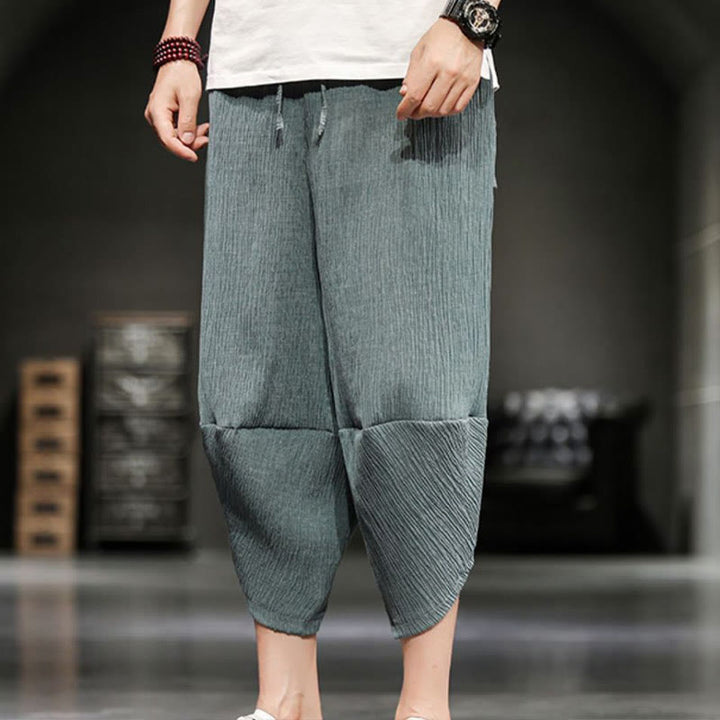 Pantalon court d'été en coton et lin pour homme avec poches Buddha Stones - image 15