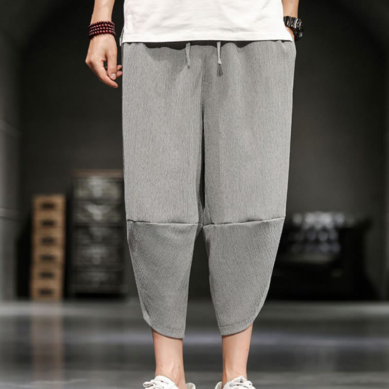 Pantalon court d'été en coton et lin pour homme avec poches Buddha Stones - image 9