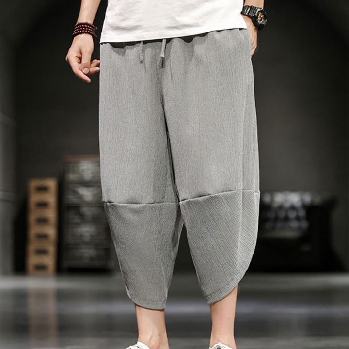 Pantalon court d'été en coton et lin pour homme avec poches Buddha Stones - image 8