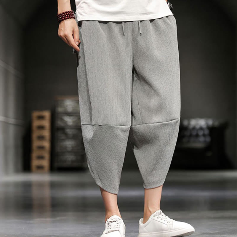 Pantalon court d'été en coton et lin pour homme avec poches Buddha Stones - image 2