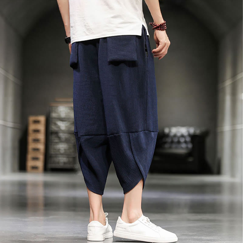 Pantalon court d'été en coton et lin pour homme avec poches Buddha Stones - image 20