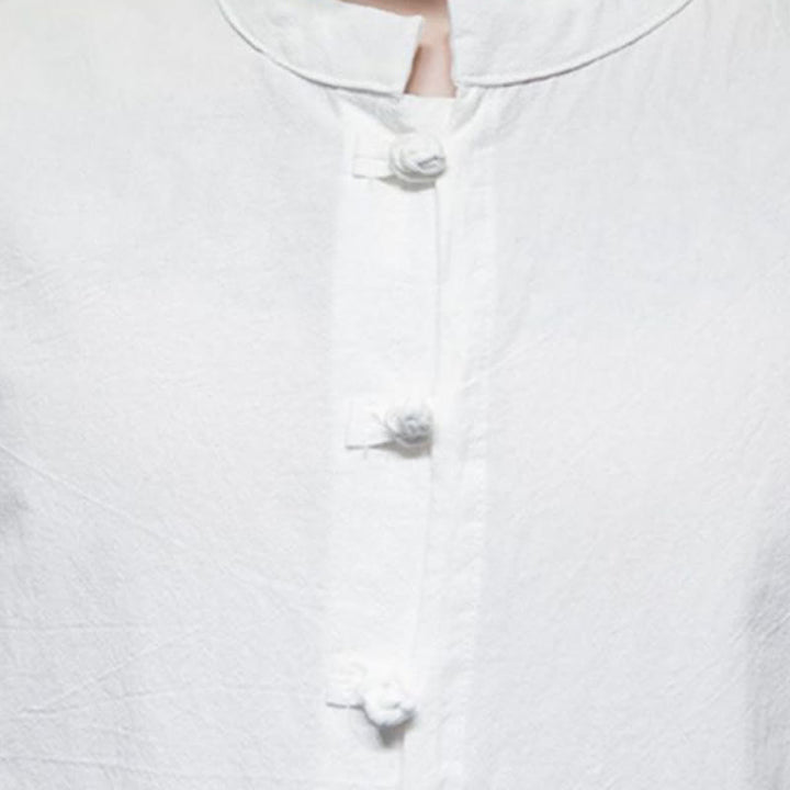 Chemise en coton à manches courtes pour homme de couleur unie Buddha Stones - image 10