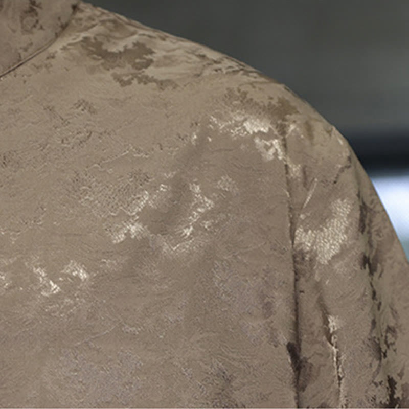 Chemise à manches courtes pour homme avec imprimé de boutons de grenouille et de Buddha Stones