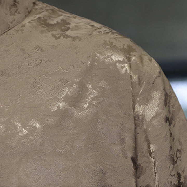 Chemise à manches courtes pour homme avec imprimé de boutons de grenouille et de Buddha Stones