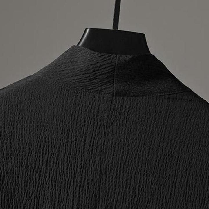 Chemise à manches trois-quarts à col en V de couleur unie Buddha Stones, pantalon décontracté, vêtements pour hommes - image 13