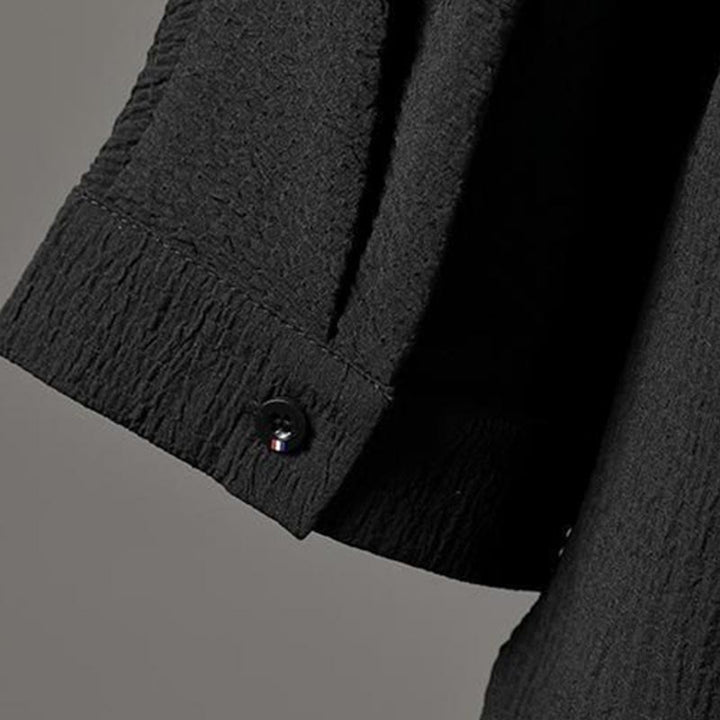 Chemise à manches trois-quarts à col en V de couleur unie Buddha Stones, pantalon décontracté, vêtements pour hommes - image 14