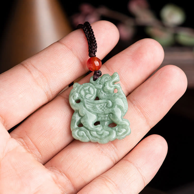 Collier pendentif en jade PiXiu avec Buddha Stones pour la richesse et la chance - image 8