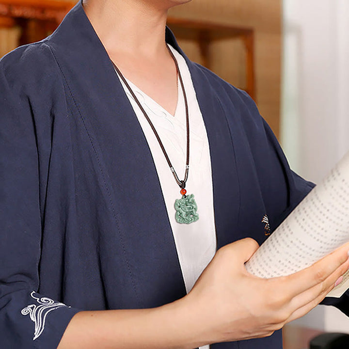 Collier pendentif en jade PiXiu avec Buddha Stones pour la richesse et la chance - image 9