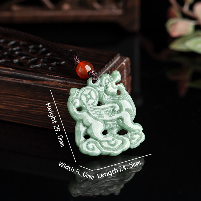 Collier pendentif en jade PiXiu avec Buddha Stones pour la richesse et la chance - image 3