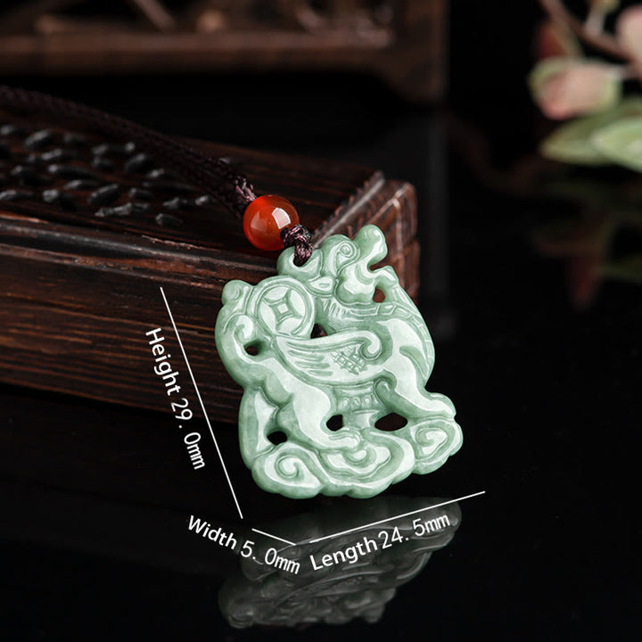Collier pendentif en jade PiXiu avec Buddha Stones pour la richesse et la chance - image 3