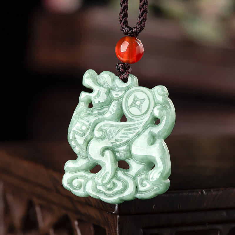 Collier pendentif en jade PiXiu avec Buddha Stones pour la richesse et la chance - image 2