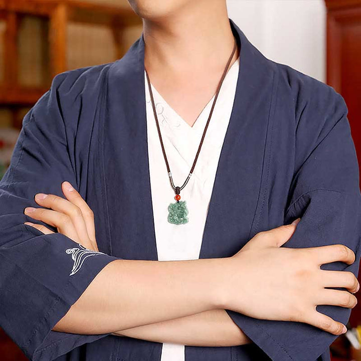 Collier pendentif en jade PiXiu avec Buddha Stones pour la richesse et la chance - image 4