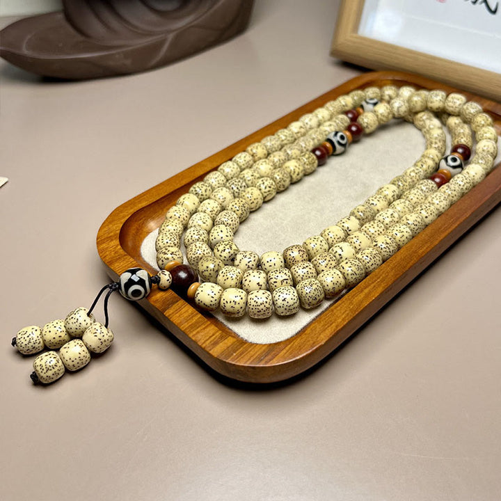 Bracelet Mala 108 Buddha Stones en perles de Bodhi Seed Dzi pour éloigner les mauvais esprits