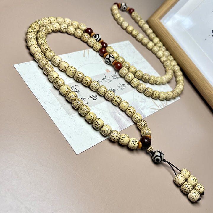 Bracelet Mala 108 Buddha Stones en perles de Bodhi Seed Dzi pour éloigner les mauvais esprits