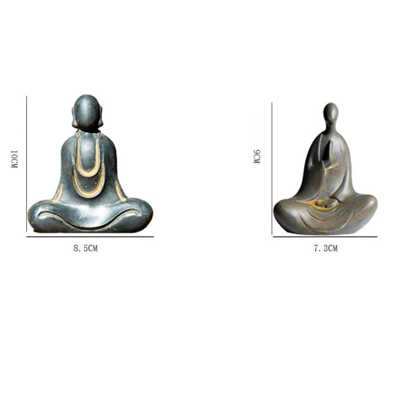 Buddha Stones Bouddha tibétain Poudre de fer Rouille Statue en résine coulée Décoration de bureau