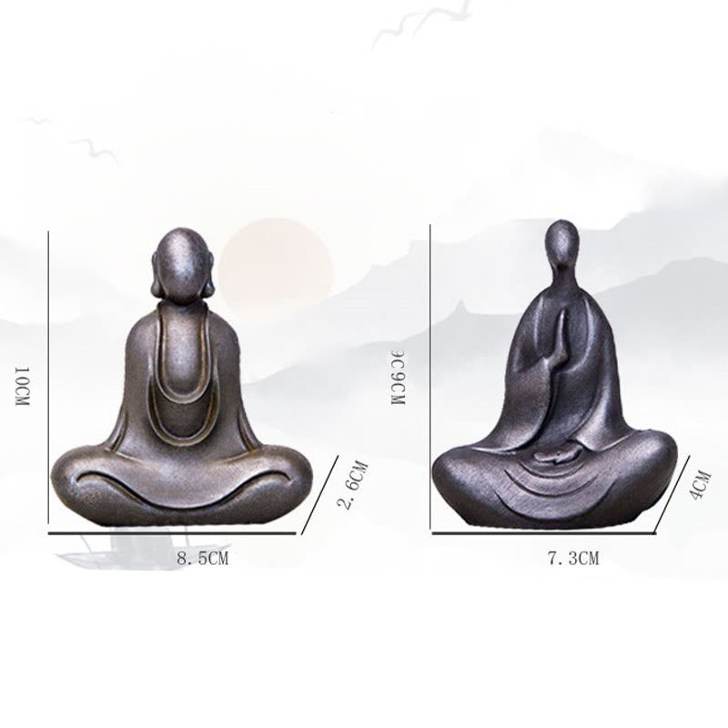 Buddha Stones Bouddha tibétain Poudre de fer Rouille Statue en résine coulée Décoration de bureau