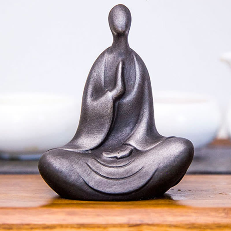 Buddha Stones Bouddha tibétain Poudre de fer Rouille Statue en résine coulée Décoration de bureau