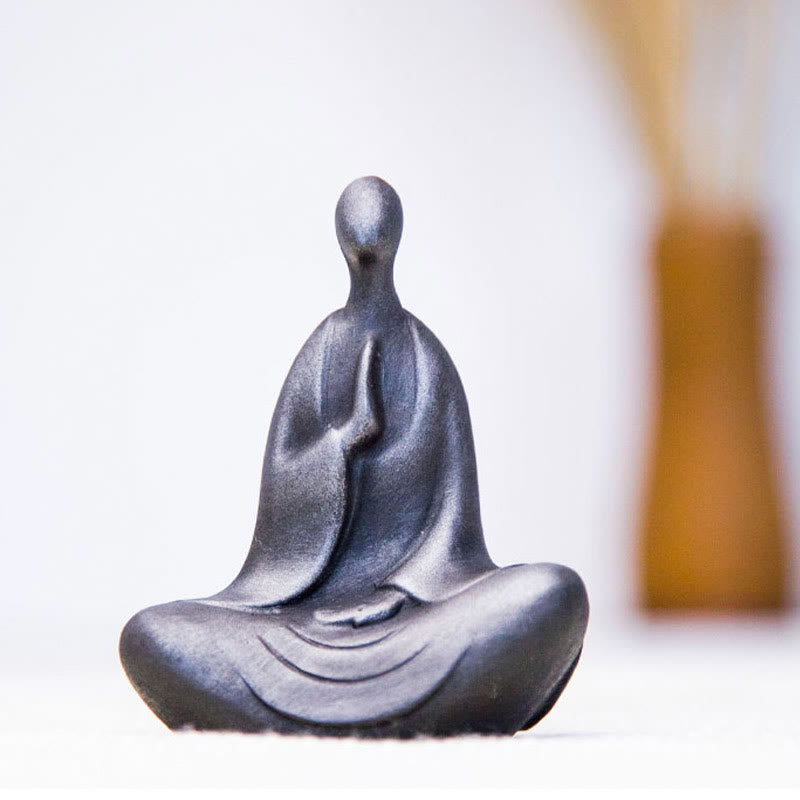 Buddha Stones Bouddha tibétain Poudre de fer Rouille Statue en résine coulée Décoration de bureau - image 10