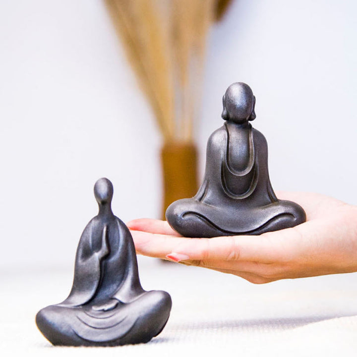 Buddha Stones Bouddha tibétain Poudre de fer Rouille Statue en résine coulée Décoration de bureau - image 30