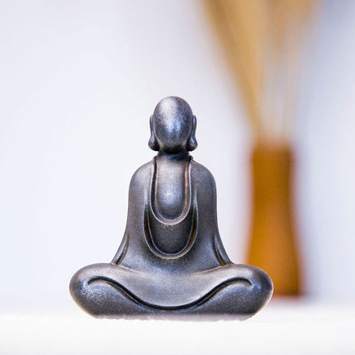 Buddha Stones Bouddha tibétain Poudre de fer Rouille Statue en résine coulée Décoration de bureau - image 25