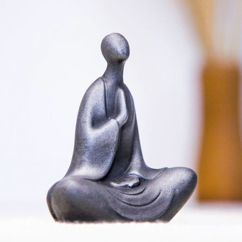 Buddha Stones Bouddha tibétain Poudre de fer Rouille Statue en résine coulée Décoration de bureau - image 8