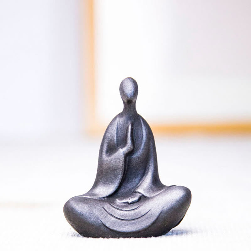 Buddha Stones Bouddha tibétain Poudre de fer Rouille Statue en résine coulée Décoration de bureau